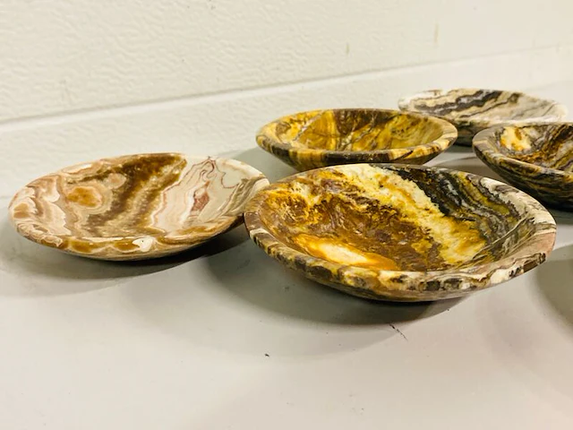 6x aragoniet (of onyx-marmer) schalen - afbeelding 4 van  6