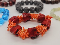 6x armband - jade, aquamarijn, bloedkoraal, sandlewood, gietijzer - afbeelding 4 van  9