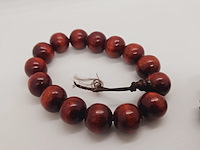 6x armband - jade, aquamarijn, bloedkoraal, sandlewood, gietijzer - afbeelding 8 van  9