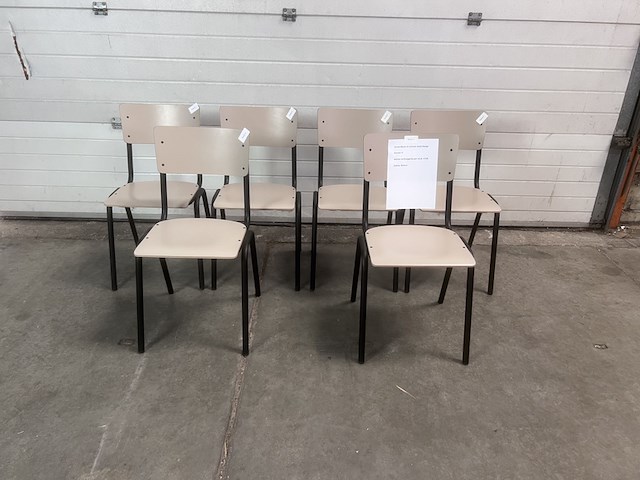 6x back to school stoel beige, zuiver - afbeelding 1 van  6