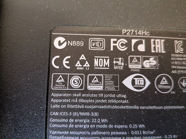 6x beeldscherm full hd dell, p2714hc - afbeelding 11 van  24