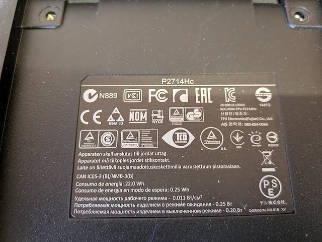 6x beeldscherm full hd dell, p2714hc - afbeelding 16 van  24