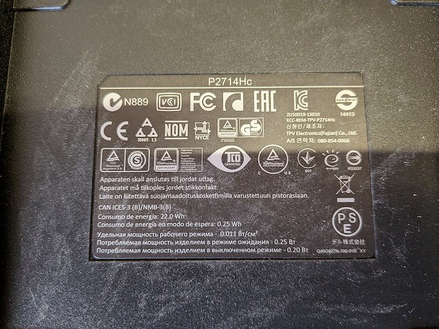 6x beeldscherm full hd dell, p2714hc - afbeelding 20 van  24