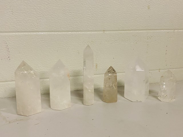 6x bergkristal gepolijste punten - afbeelding 1 van  6