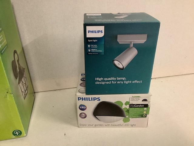 6x binnen- en buiten lampen philips, diverse, kunststof/metaal - afbeelding 4 van  4