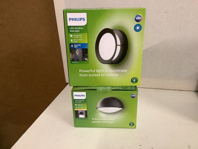 6x binnen- en buiten lampen philips, diverse, kunststof/metaal - afbeelding 2 van  4