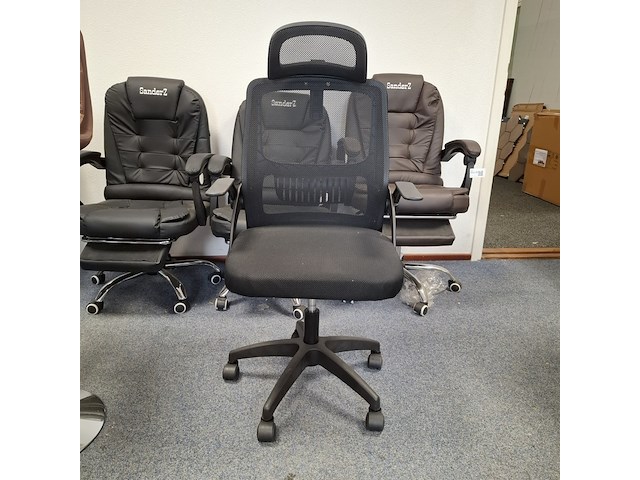 6x bureaustoel, gaas zwart - afbeelding 1 van  4