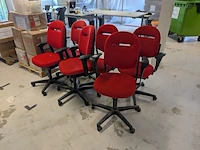 6x bureaustoel, rood