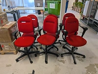 6x bureaustoel, rood - afbeelding 2 van  5