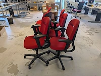 6x bureaustoel, rood - afbeelding 3 van  5