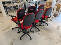 6x bureaustoel, rood - afbeelding 4 van  5