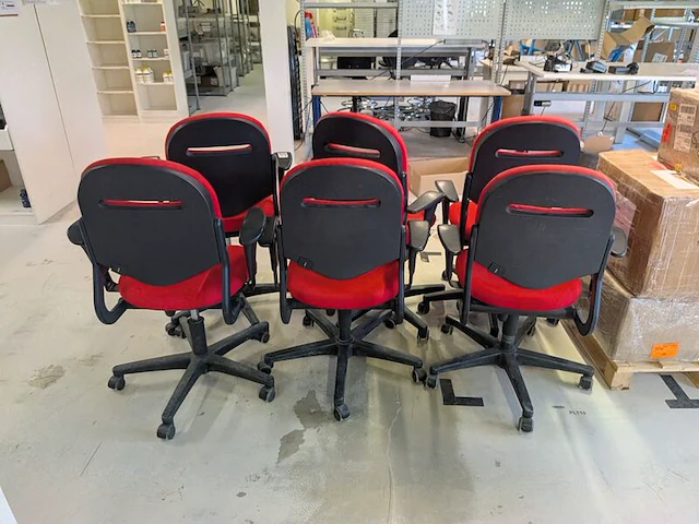 6x bureaustoel, rood - afbeelding 5 van  5