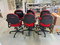 6x bureaustoel, rood - afbeelding 5 van  5