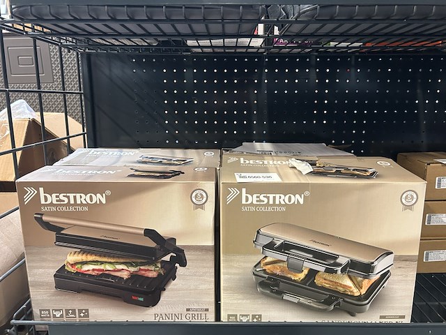 6x contact-/paninigrill, tostiapparaat bestron, satin collection - afbeelding 1 van  3