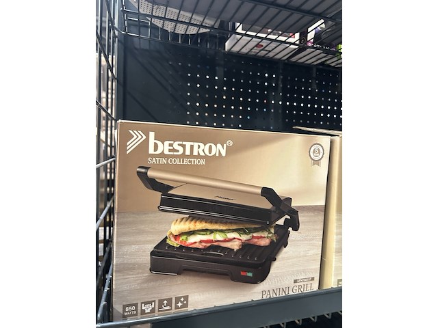 6x contact-/paninigrill, tostiapparaat bestron, satin collection - afbeelding 3 van  3