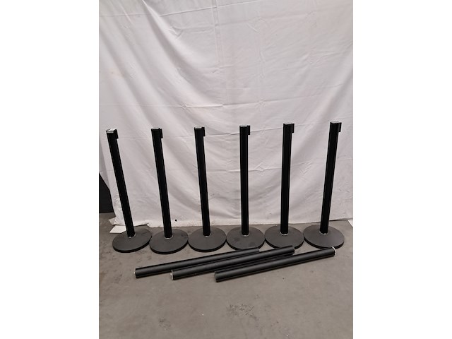 6x crowd control / afzetpaaltjes, showgear, showgear pro 2m, zwart - afbeelding 1 van  5