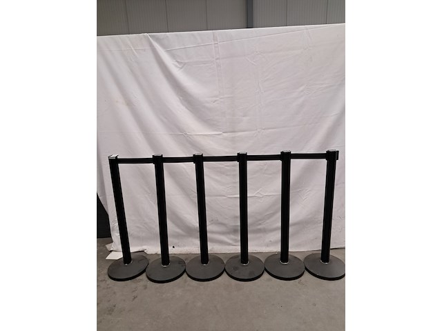 6x crowd control / afzetpaaltjes, showgear, showgear pro 2m, zwart - afbeelding 2 van  5