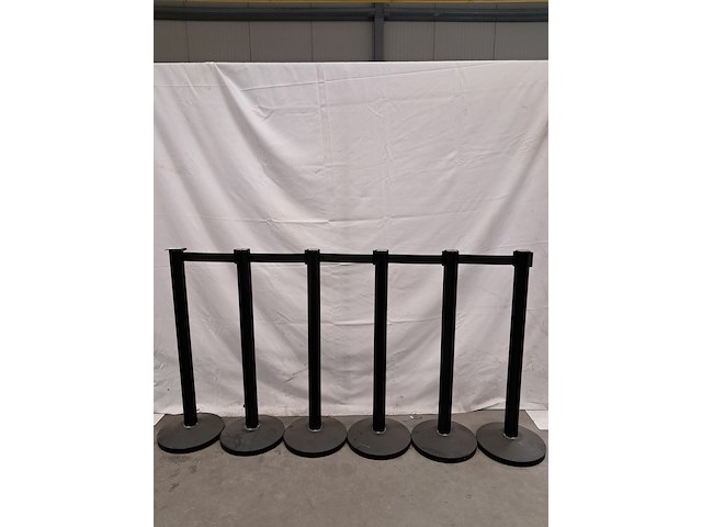 6x crowd control / afzetpaaltjes, showgear, showgear pro 2m, zwart - afbeelding 2 van  4