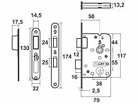 6x deurslot dag- nachtslot magnetisch axa, 7139, rvs, sl55 - afbeelding 3 van  3