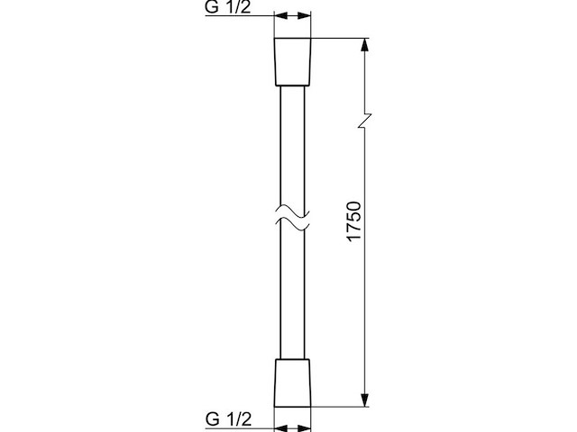 6x doucheslang, hansa, l175cm 1/2 inch, chroom, glans - afbeelding 3 van  3