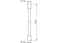 6x doucheslang, hansa, l175cm 1/2 inch, chroom, glans - afbeelding 3 van  3