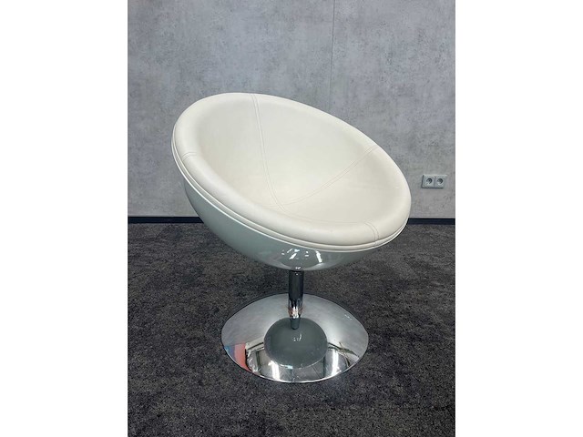 6x draaibare witte cocktail fauteuil - afbeelding 3 van  7