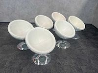 6x draaibare witte cocktail fauteuil - afbeelding 1 van  7