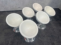 6x draaibare witte cocktail fauteuil - afbeelding 2 van  7