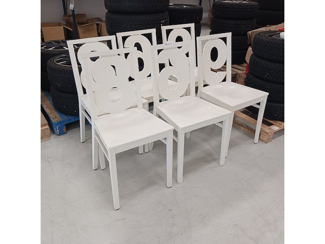 6x eetkamer stoel met nummer - afbeelding 1 van  8