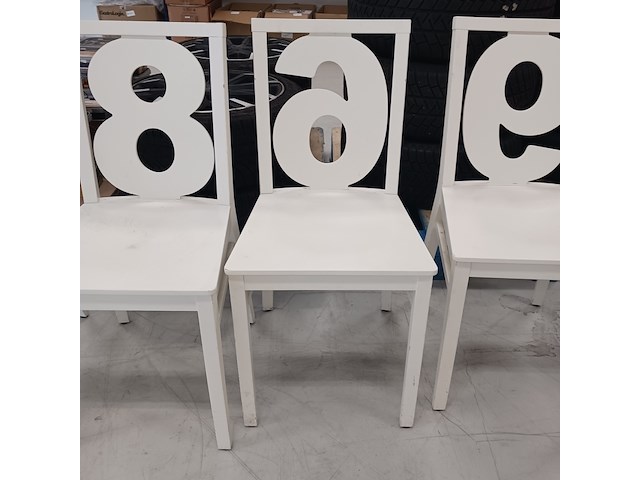 6x eetkamer stoel met nummer - afbeelding 7 van  8
