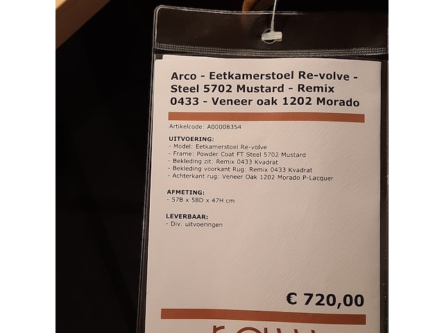 6x eetkamerstoel arco, re-volve - afbeelding 7 van  8