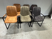 6x eetkamerstoel, bruin en grijs - afbeelding 1 van  5