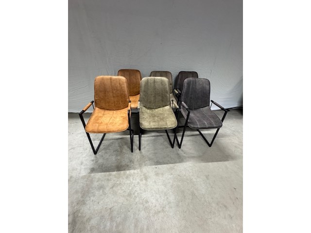 6x eetkamerstoel, bruin en grijs - afbeelding 2 van  5