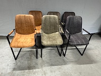 6x eetkamerstoel, bruin en grijs - afbeelding 2 van  5