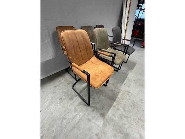 6x eetkamerstoel, bruin en grijs - afbeelding 3 van  5