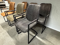 6x eetkamerstoel, bruin en grijs - afbeelding 4 van  5