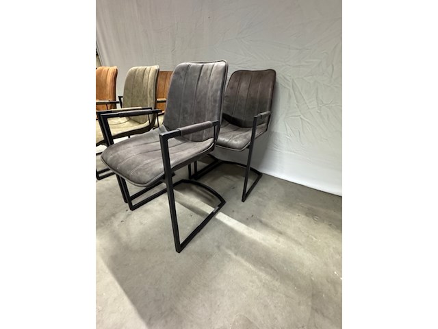6x eetkamerstoel, bruin en grijs - afbeelding 5 van  5