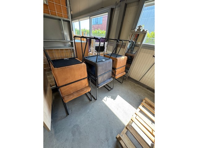 6x eetkamerstoel, cognac en antraciet - afbeelding 5 van  5