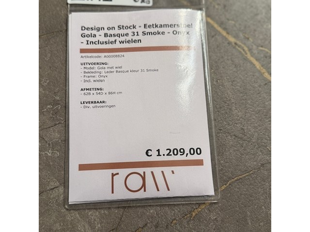 6x eetkamerstoel design on stock, gola, smoke - afbeelding 2 van  6