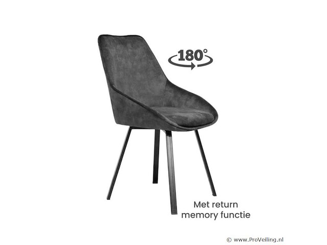 6x eetkamerstoel don zonder arm - draaibaar - adore donkergrijs / dark grey - afbeelding 1 van  5