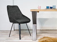 6x eetkamerstoel don zonder arm - draaibaar - adore donkergrijs / dark grey - afbeelding 5 van  5