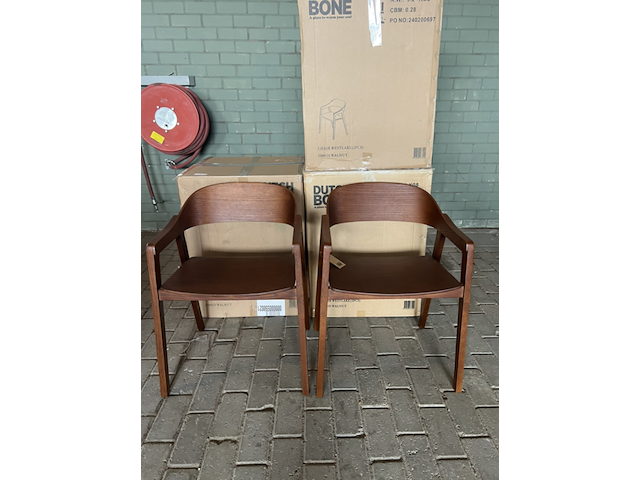 6x eetkamerstoel dutchbone, westlake, walnoot - afbeelding 1 van  6