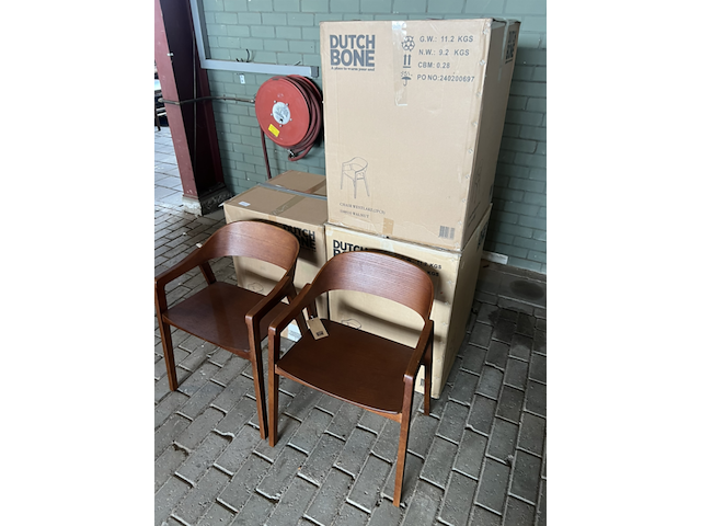 6x eetkamerstoel dutchbone, westlake, walnoot - afbeelding 3 van  6