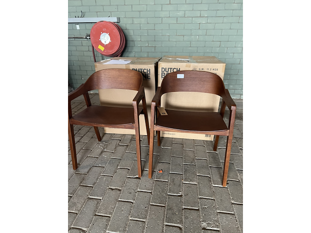 6x eetkamerstoel dutchbone, westlake, walnoot - afbeelding 1 van  6