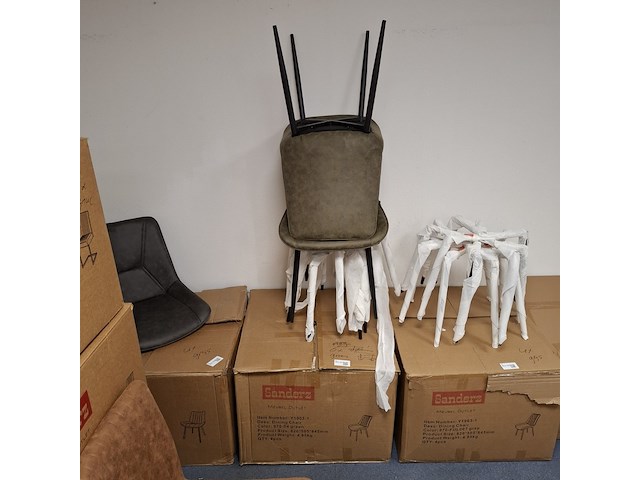 6x eetkamerstoel groen - afbeelding 4 van  5