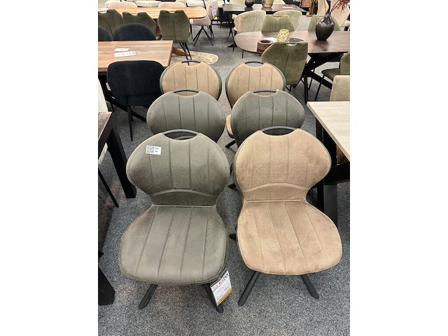 6x eetkamerstoel mascha, microvezel, 3x taupe, 3x antraciet - afbeelding 1 van  7