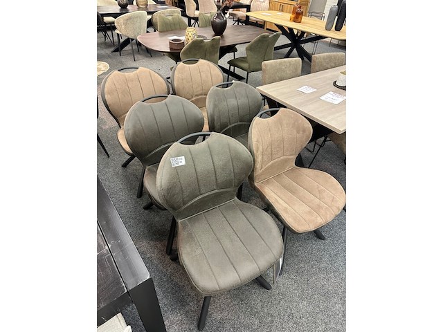 6x eetkamerstoel mascha, microvezel, 3x taupe, 3x antraciet - afbeelding 2 van  7