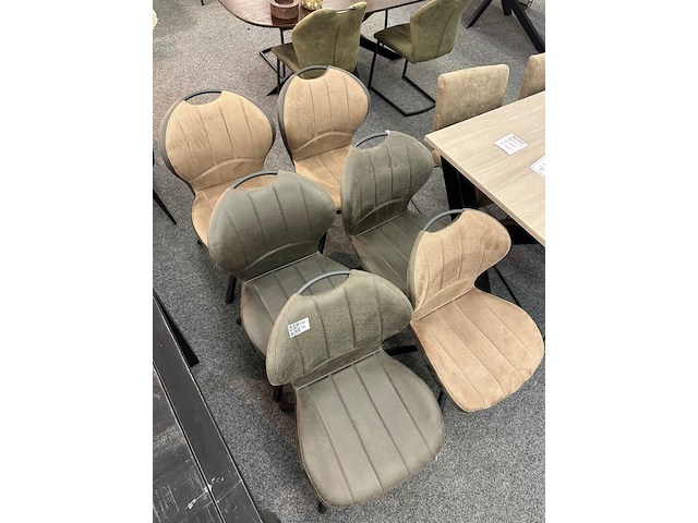 6x eetkamerstoel mascha, microvezel, 3x taupe, 3x antraciet - afbeelding 3 van  7