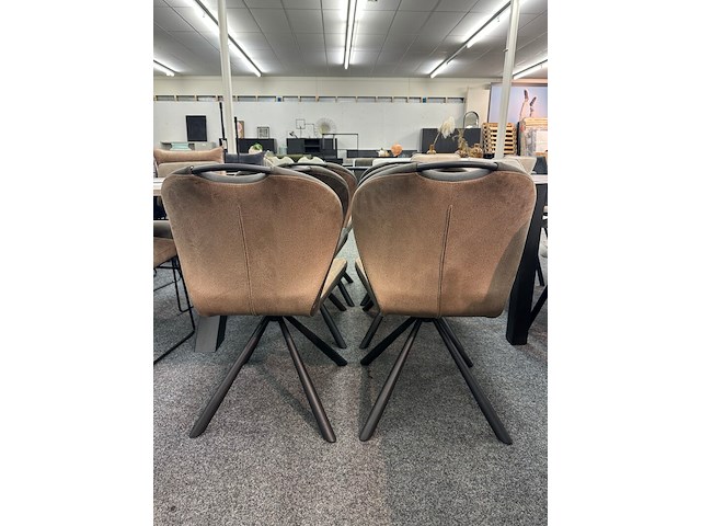 6x eetkamerstoel mascha, microvezel, 3x taupe, 3x antraciet - afbeelding 4 van  7