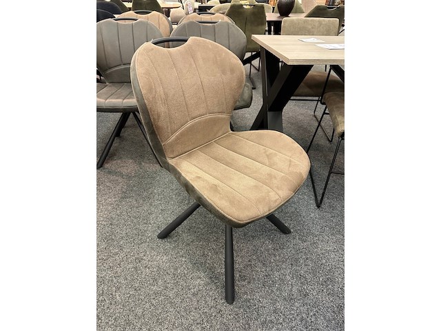 6x eetkamerstoel mascha, microvezel, 3x taupe, 3x antraciet - afbeelding 5 van  7